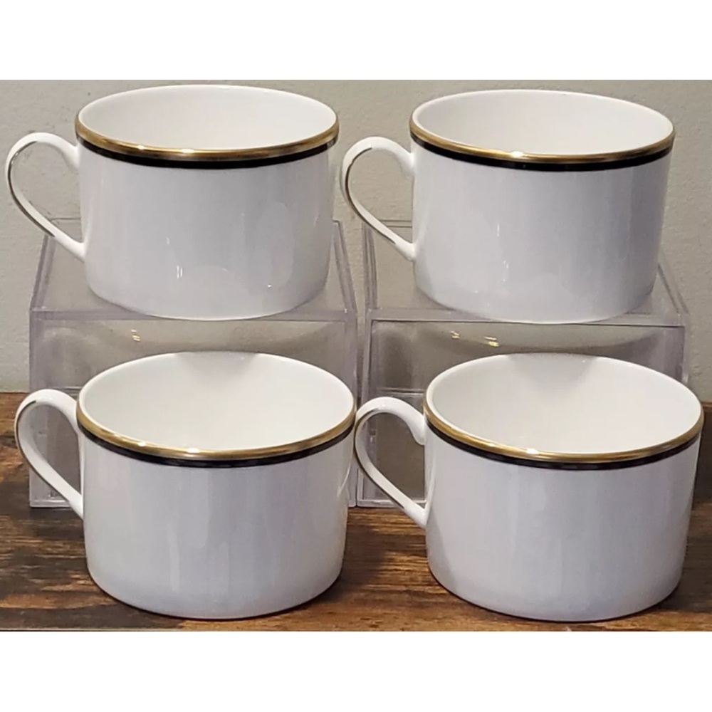 Kate Spade library lane navy mugs SET OF 4 - Picture 2 of 3